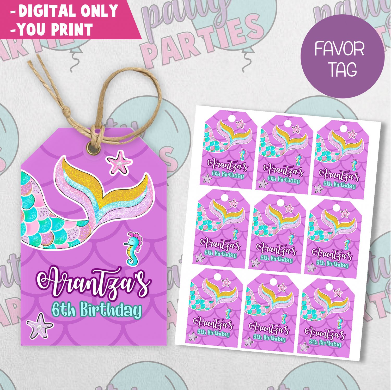 MERMAID FAVOR TAG