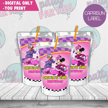 MINNIE MOUSE AND THE ROADSTER RACERS JUICE POUCH LABELS
