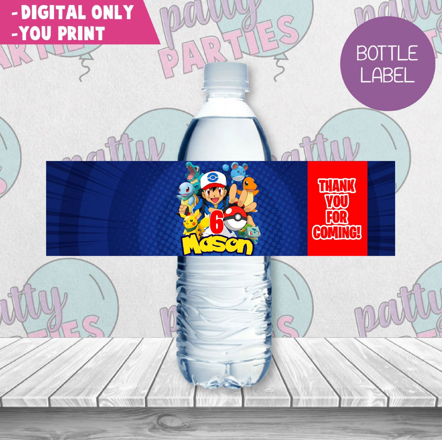 POKEMON BOTTLE LABEL