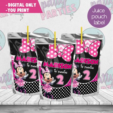MINNIE MOUSE JUICE POUCH LABELS-MINNIE MOUSE CAPRISUN LABEL