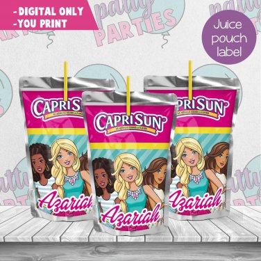 BARBIE JUICE POUCH LABEL-BARBIE CAPRISUN LABEL