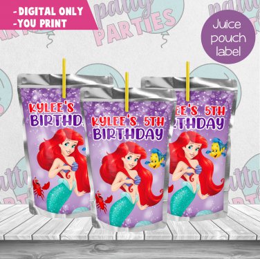 THE LITTLE MERMAID JUICE POUCH LABEL-THE LITTLE MERMAID  CAPRISUN LABEL