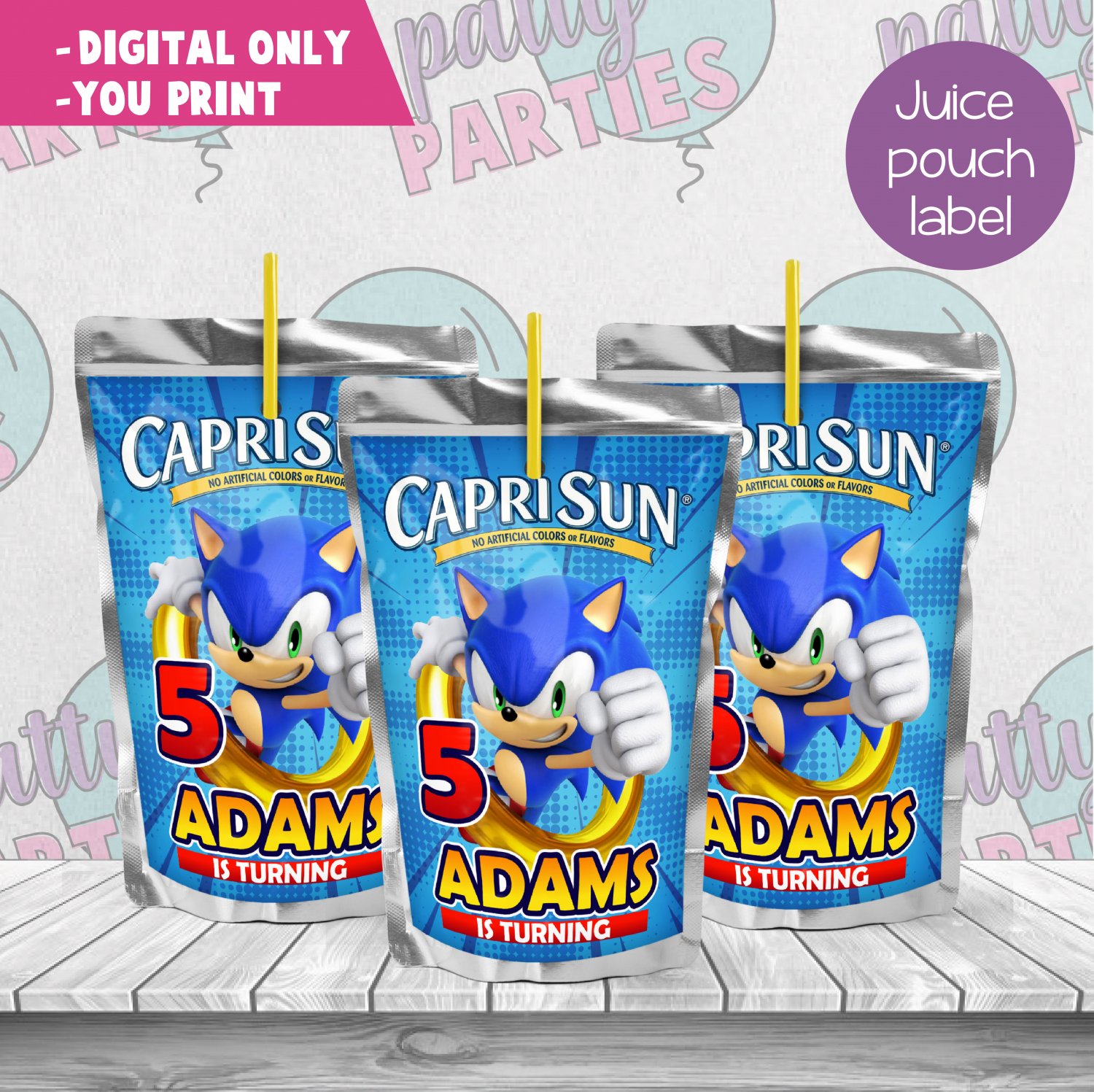 SONIC JUICE POUCH LABEL-SONIC CAPRISUN LABEL