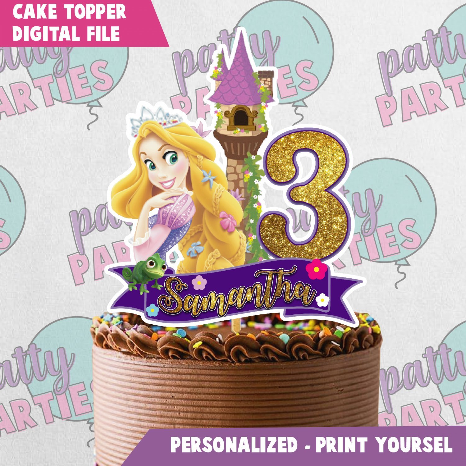 RAPUNZEL CAKE TOPPER