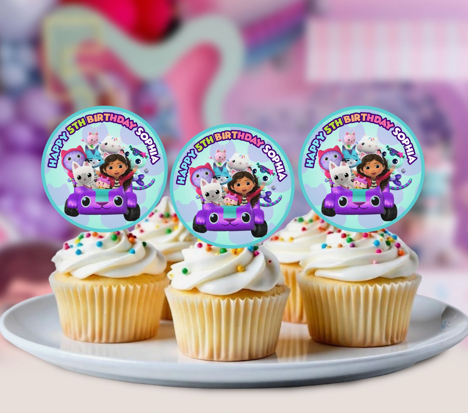 GABBY'S DOLLHOUSE CUPCAKE  TOPPER