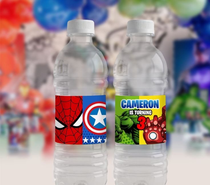 SUPERHERO BOTTLE LABEL