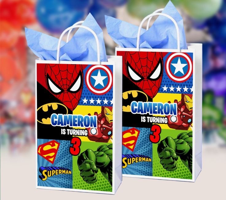 SUPERHERO GOODIE BAG LABEL