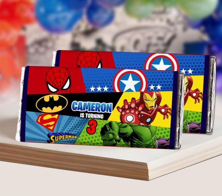 SUPERHERO  CHOCOLATE BAR WRAPPER