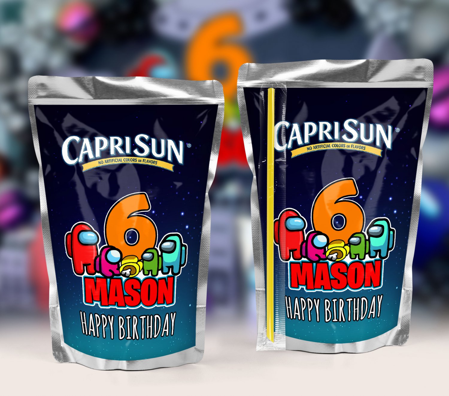 AMONG US  JUICE POUCH LABELS