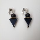 Blue triangle earrings