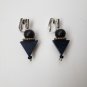 Blue triangle earrings