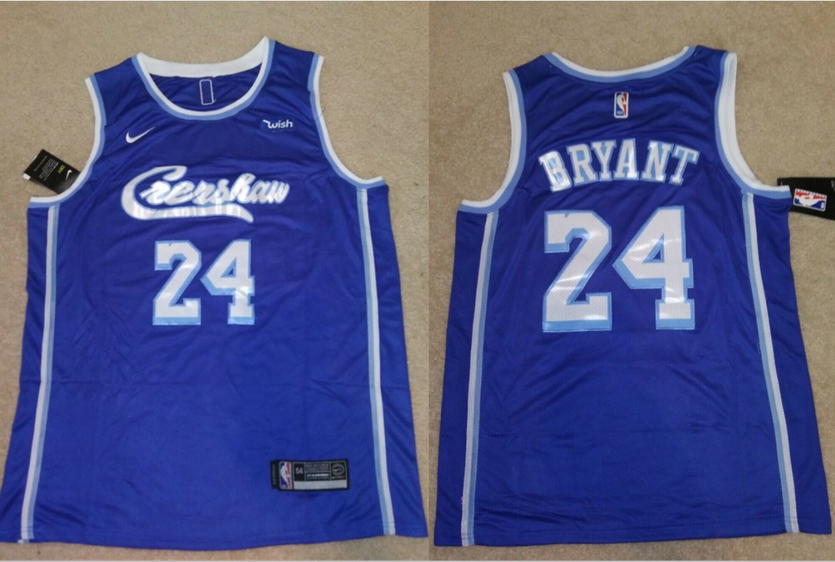 Men's / Youth LA Lakers Kobe Bryant Crenshaw 24 jersey blue