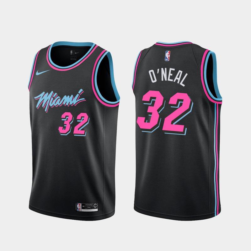 Mens shaq Shaquille O'Neal miami heat city jersey black