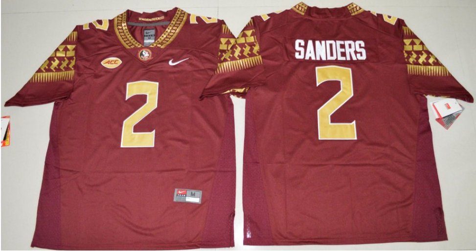 Men's Florida State Seminoles 2 Deion Sanders college Jersey red