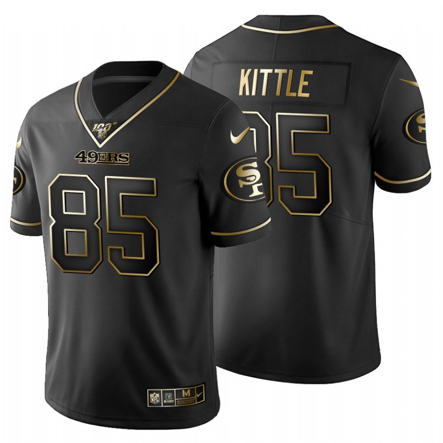 Men's George Kittle 49ers golden edition black jersey