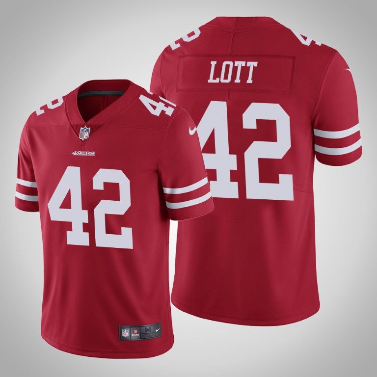 Men's Ronnie Lott 49ers color rush limited jersey red