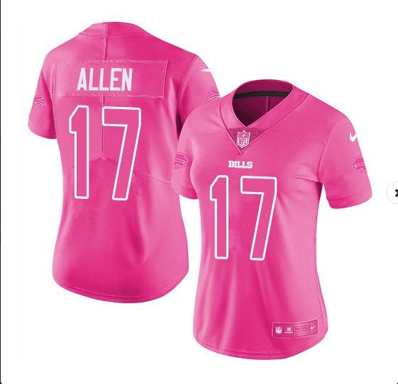 Girls Youth Josh Allen Pink Buffalo Bills Fashion Fan Gear V-Neck