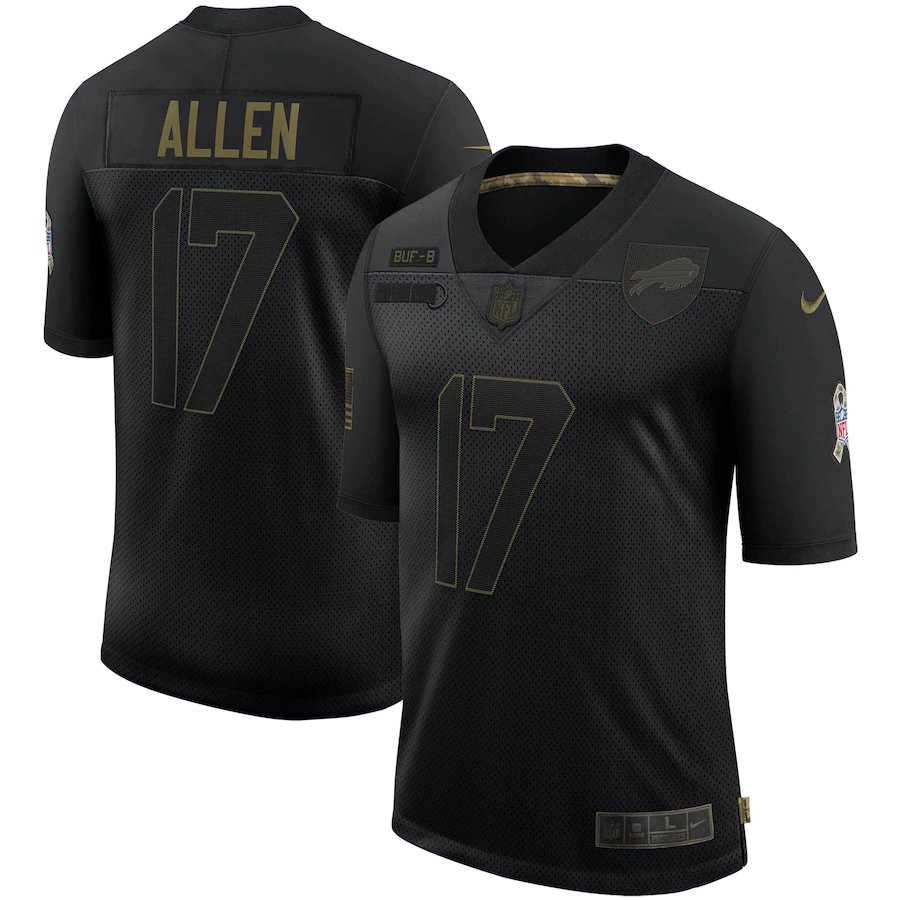 Men's Josh Allen Buffalo Bills 2021 salute to service jersey black