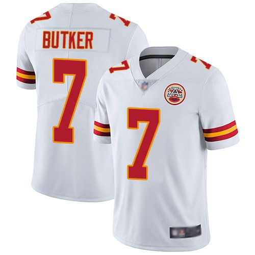 Men's Youth Harrison Butker chiefs 7 color rush jersey white