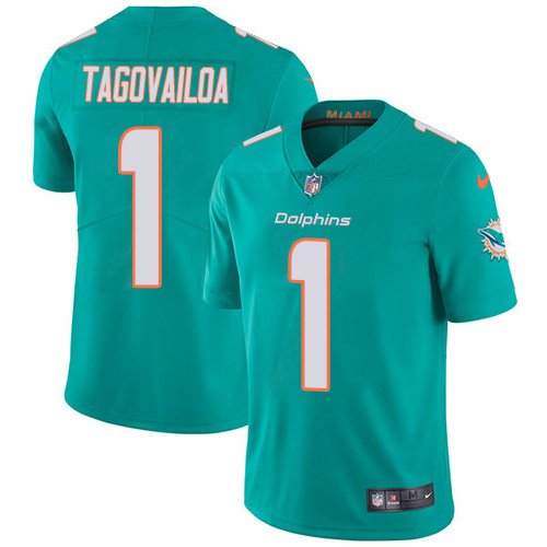 Men's tua tagovailoa Miami Dolphins color rush jersey teal green