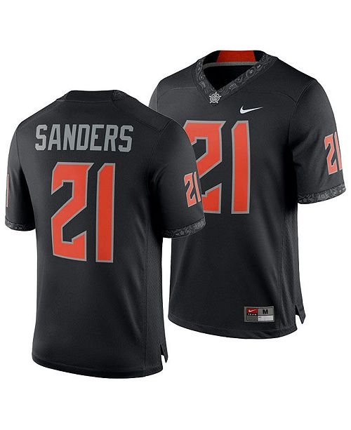 Men's Barry Sanders Oklahoma state college football jersey black