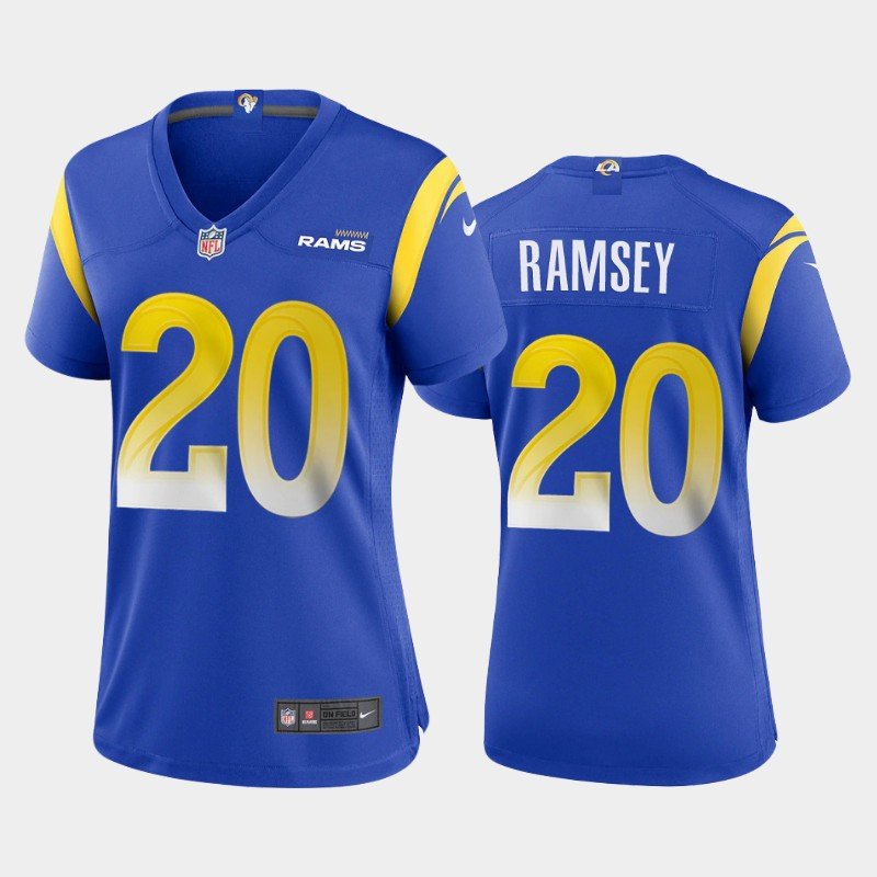 Women's Jalen Ramsey Rams game jersey royal blue