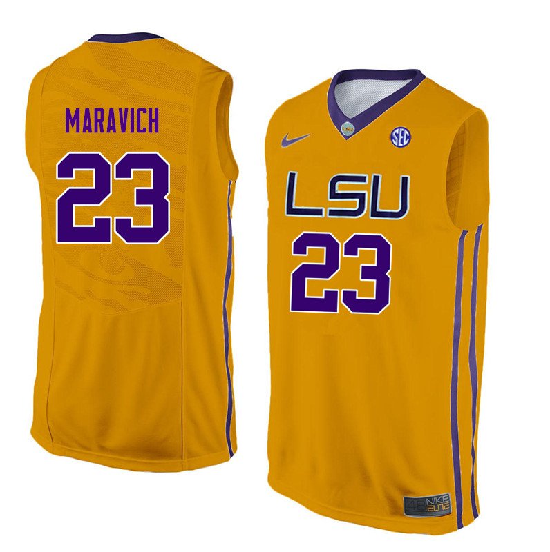 Men's pete maravich LSU college jersey gold