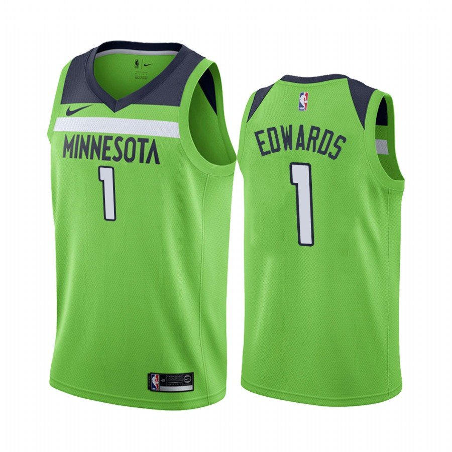 Men's Anthony Edwards Minnesota Timberwolves 1 statement jersey green