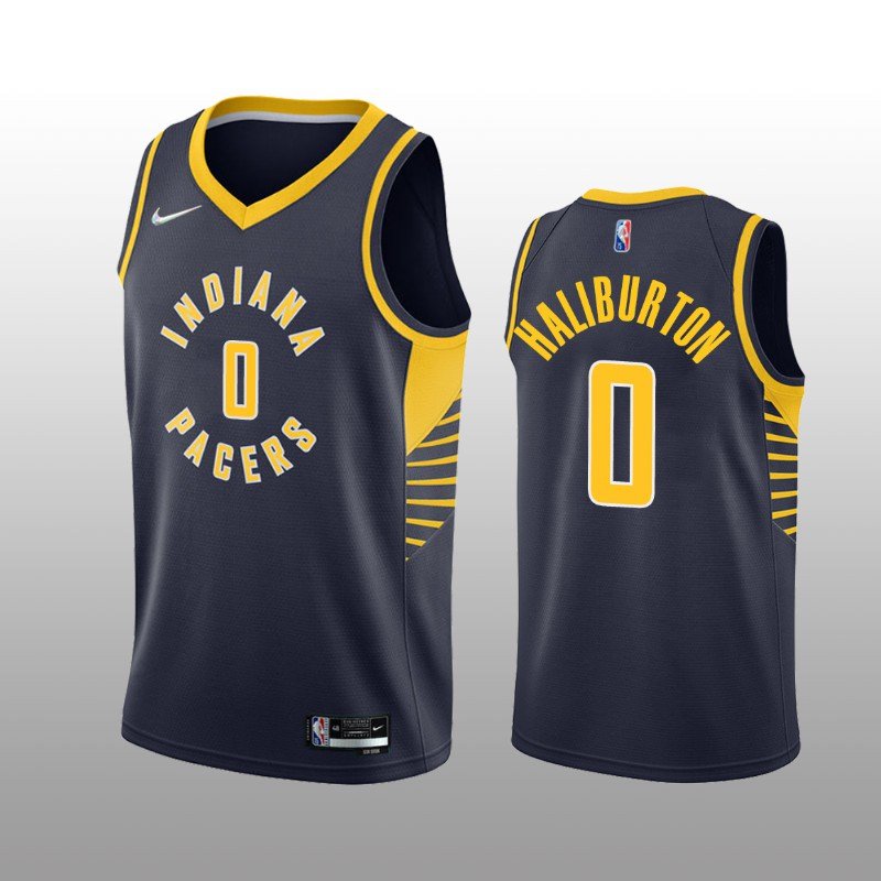 Men & Youth Tyrese Haliburton pacers icon jersey navy blue