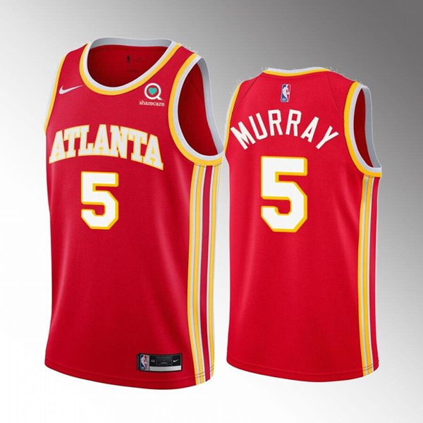 Men & Youth Dejounte Murray hawks 5 icon Jersey red