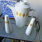 Vintage Mid Century Modern Mikasa Carafe, Salt and Pepper Set