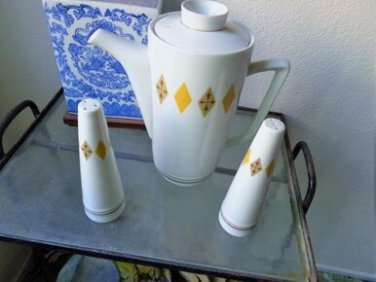 Vintage Mid Century Modern Mikasa Carafe, Salt and Pepper Set