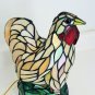 Farmhouse Chicken Rooster Tiffany Style Slag Glass Lamp