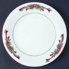 Set of 2 6" Saucers Fairfield Fine China Poinsettia & Ribbons Pattern