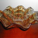 Vintage Amber Glass Candy dish  Bowl 4-1/2" No Chips Or Cracks