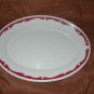 Homer Laughlin Best China 10.5" Oval Platter Transferware Red & White