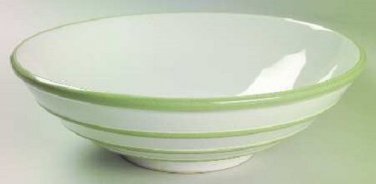 Pfaltzgraff Round Vegetable Bowl Green Stripes Sphere Pattern 9" Excellent !