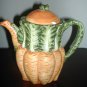Vintage Design Pac Teapot Green And Orange 6 1/2"