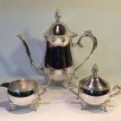 International Silver Co. Tea Set Teapot Creamer & Covered Sugar Bowl Silverplate
