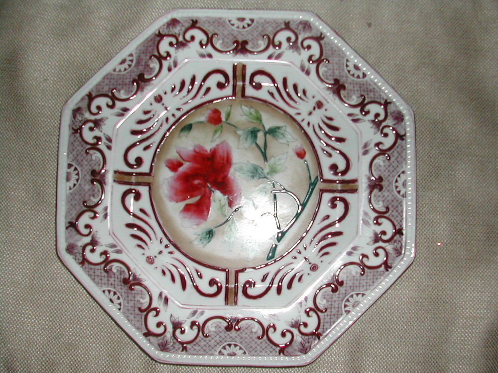 NWT Large Oriental Accent Decorative Hexagonal Plate 101/2"
