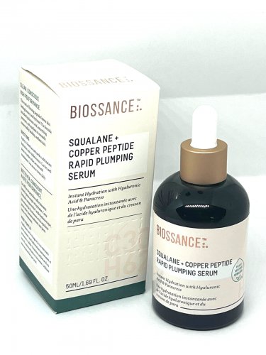Biossance Squalane + Copper Peptide Rapid Plumping Serum 1.69 oz full size BNIB