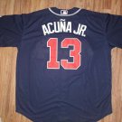 Mens Ronald Acuna Jr. Atlanta Braves Navy Blue Baseball Jersey New Size XL