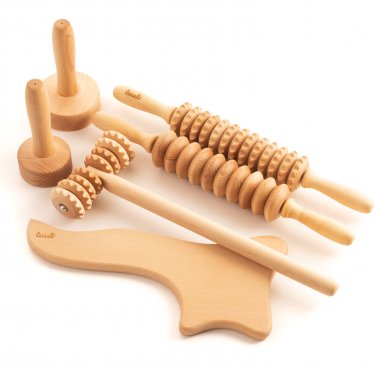 tuuli Accessories Maderotherapy Wooden Set Massager Cup Massage Roller Cellulite Lymphatic Drainage
