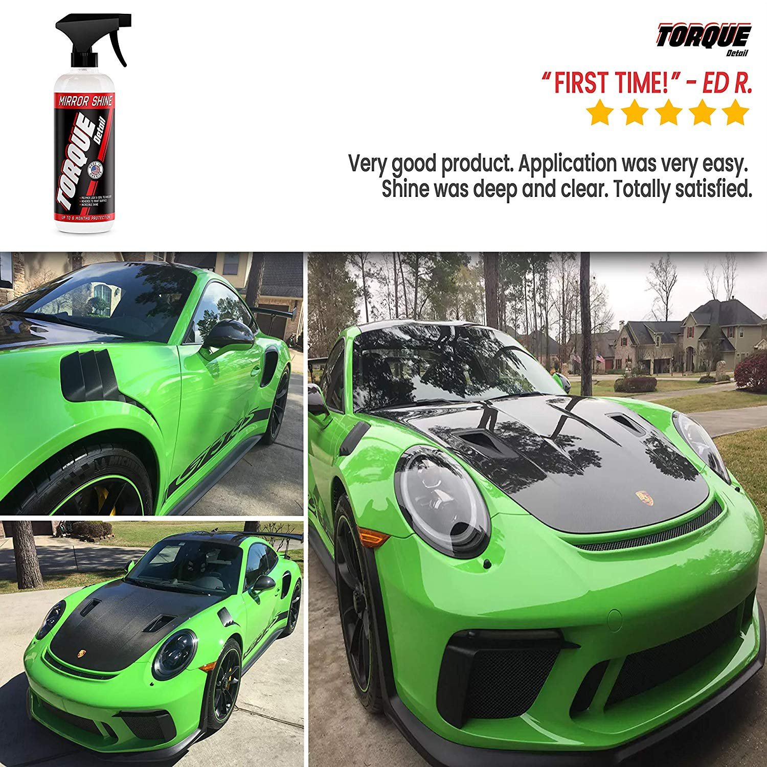 Torque Detail Mirror Shine Super Gloss Wax Sealant Hybrid Spray Fast 8oz