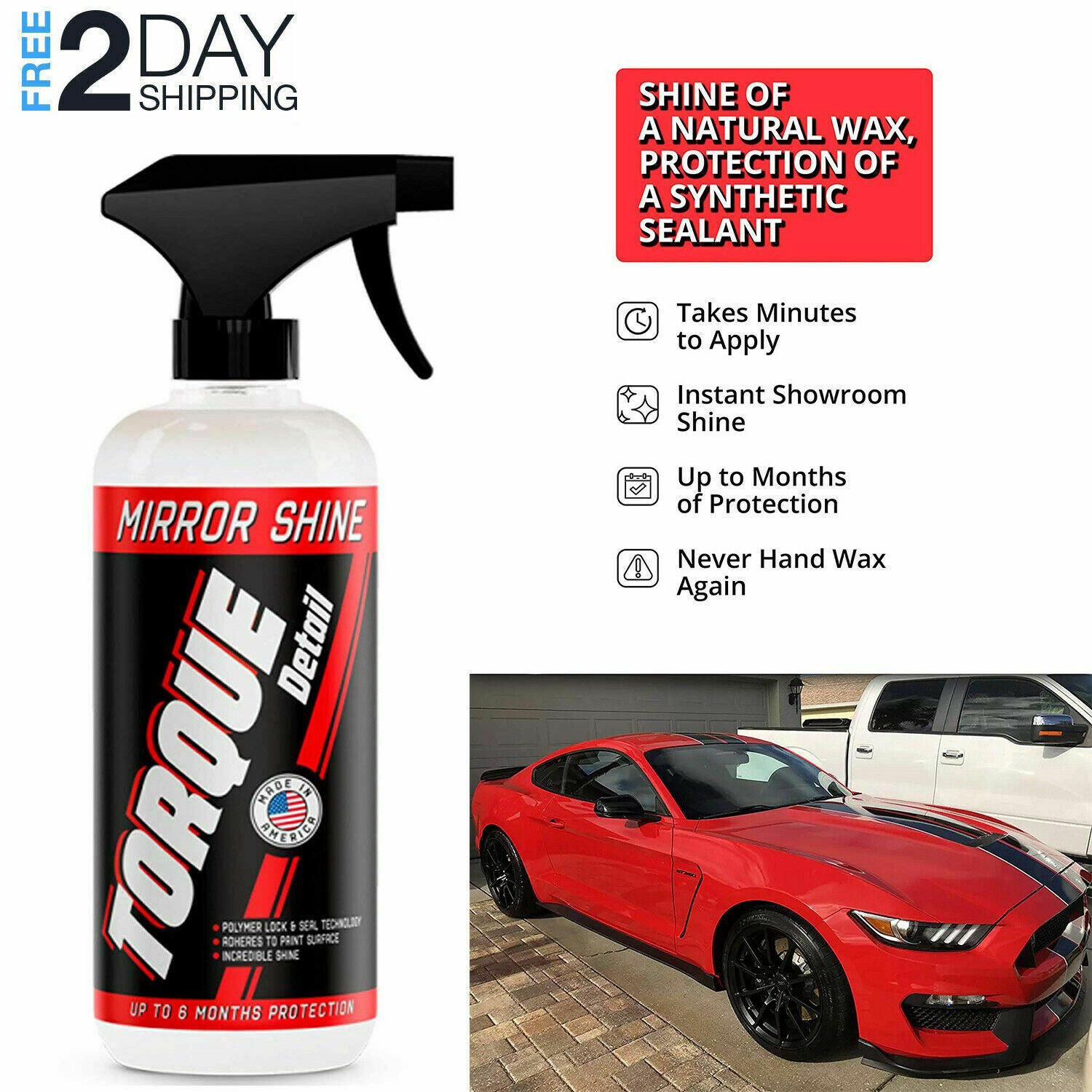 Torque Detail Mirror Shine Super Gloss Wax Sealant Hybrid Spray Fast ...