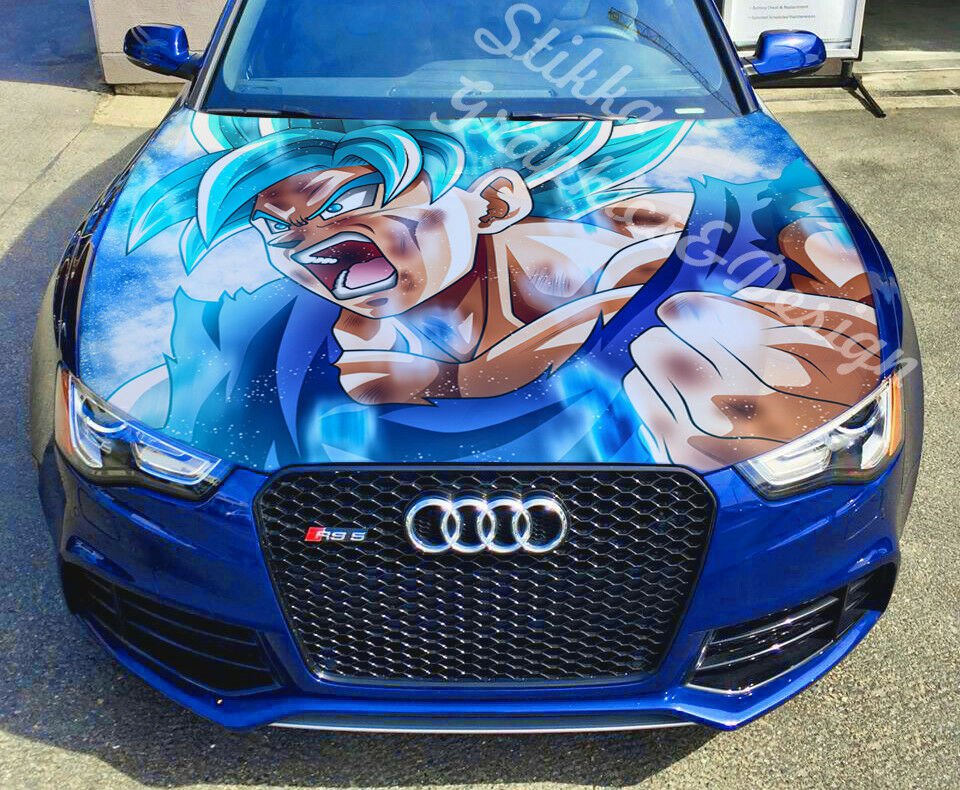 Vinyl Car Hood Wrap Full Color Graphics Decal Anime Dragon Ball Goku ...