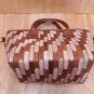 Small patchwork leather liner bag brown cream nabati leather