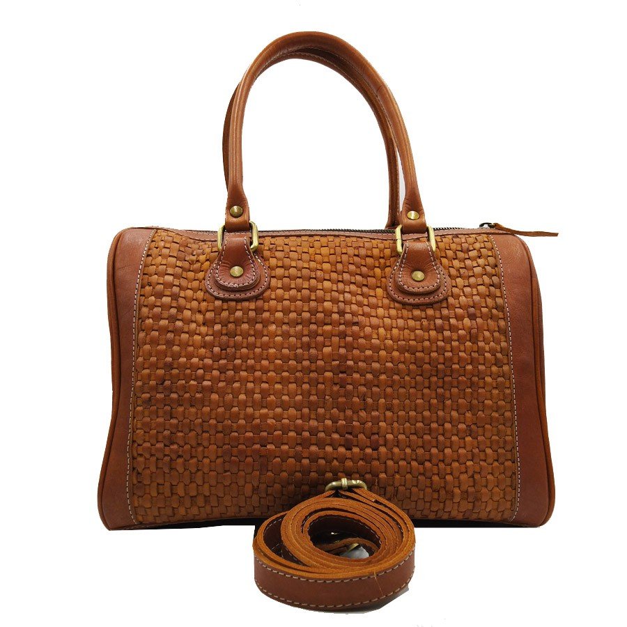 leather bag - spedy woven small new - cream