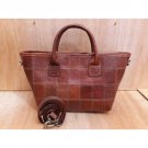 Small patchwork leather bag, plain brown color, nabati leather