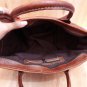 Small patchwork leather bag, plain brown color, nabati leather